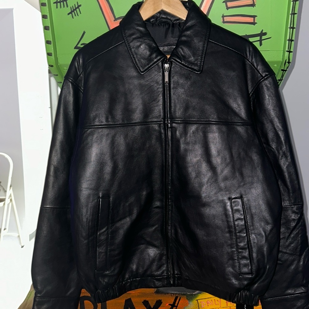 Men’s black leather Emmanuel ungaro jacket brand new